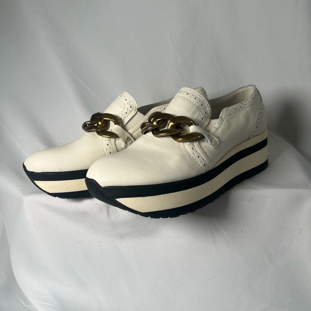 Dolce Vita Jhenee Cream and Black Platform Loafer Creepers Sneakers - size 8.5 - Picture 6 of 10